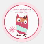 Little Owl Personalized Baby Shower Favor Stickers