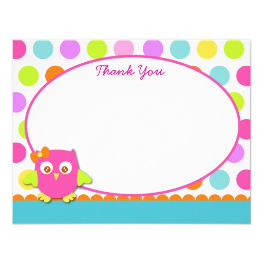 Little Owl Thank You Note Cards