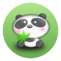Little Panda Cub Round Stickers
