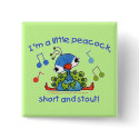 Little Peacock Short and Stout buttons by creationhrt Little Peacock Short and Stout buttons