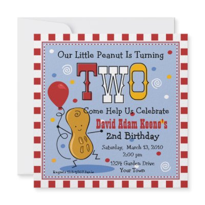 Little Peanut 2nd Birthday Party Invitation (10-pack)