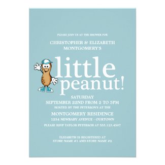 Little Peanut (Blue) Baby Shower Announcements