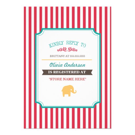 Little Peanut Circus Baby Shower Invite