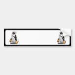 Little  Penguin Wearing Hockey Gear Bumper Stickers