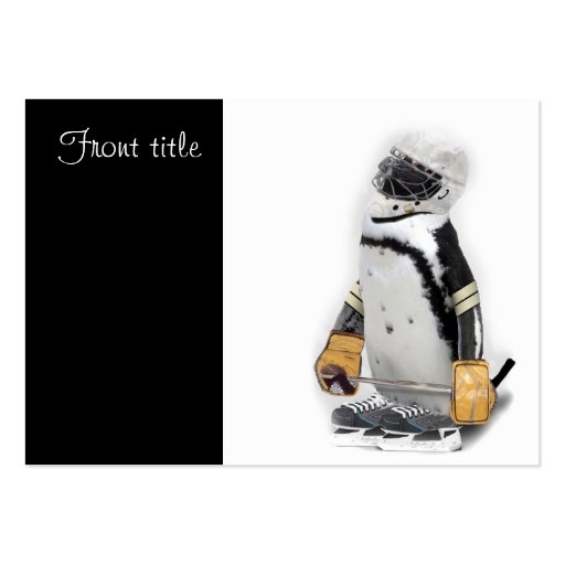 Little  Penguin Wearing Hockey Gear Business Card Templates