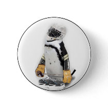 Little  Penguin Wearing Hockey Gear Pins