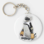Little  Penguin Wearing Hockey Gear Key Chains