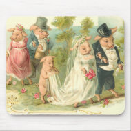Little Piggy Wedding mousepad