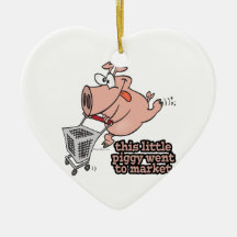 little piggy went to market cartoon ornaments