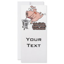 little piggy went to market cartoon customized rack card