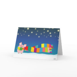 Little Pig's Christmas greeting card card