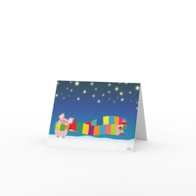 Little Pig's Christmas notecard by Lioness_Graphics