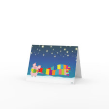 Little Pig's Christmas notecard card