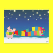 Little Pig's Christmas postcard