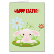 Little Pink Bunny In The Grass cards