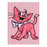 Little Pink Cartoon Cat Kitten Postcards