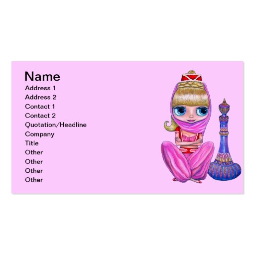 Little Pink Genie Business Card (front side)