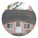 Little Pink House Round Stickers
