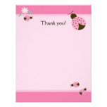 Little Pink Ladybugs Flat Matte Thank you note Custom Invitations