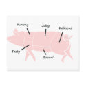 Little Pink Piggie with Tasty Labels postcards