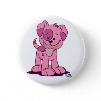 Little pink puppy button badge button