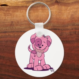 Little pink puppy keychain keychain
