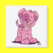 Little pink puppy magnet