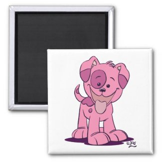Little pink puppy magnet magnet
