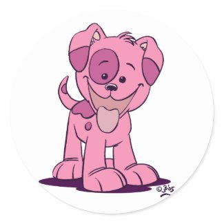 Little pink puppy women sticker sticker