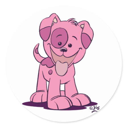 Little pink puppy women sticker