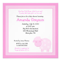 Little Pink Sheep Farm 5x5 Baby Shower Invitation