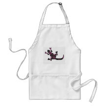 little pink tartan gekko lizard apron