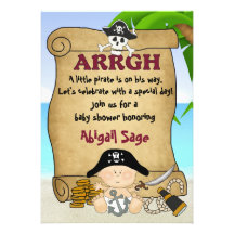 Little Pirate Baby Shower Invitation for Boys