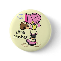 Little Pitcher Girls Baseball Tshirts and Gifts buttons by toddlersplace Little Pitcher Girls Baseball Tshirts and Gifts buttons