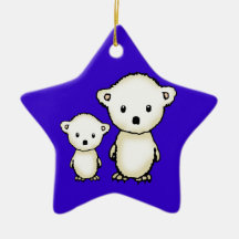 Little Polar Bears Star Ornament