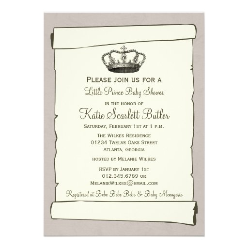 Little Prince Baby Shower Invitation