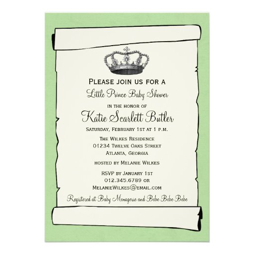 Little Prince Baby Shower Invite
