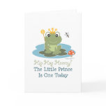 Little Prince Frog 1st Birthday Greeting Card