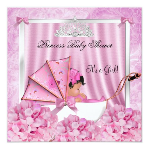 Little Princess Baby Shower Girl African American Custom Invite