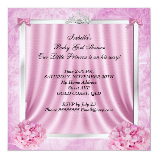 Little Princess Baby Shower Girl African American Custom Invite