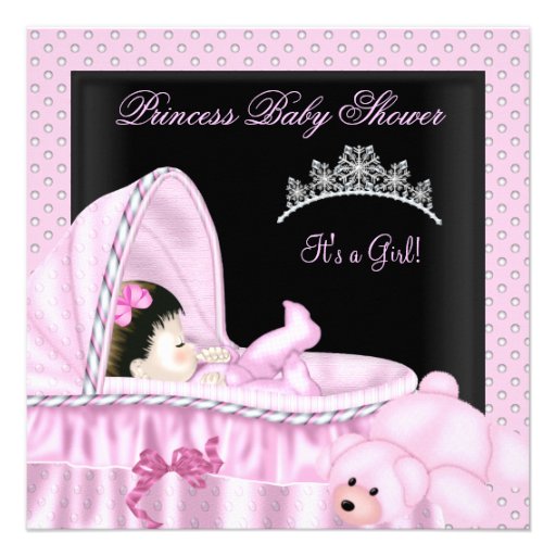 Little Princess Baby Shower Girl Bassinette Custom Invite