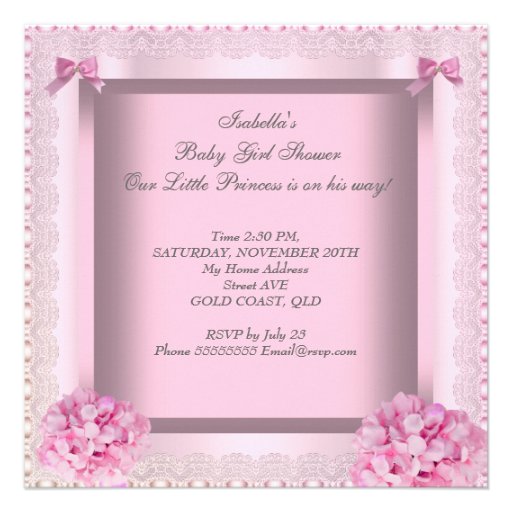 Little Princess Baby Shower Girl Lace AM Custom Invite