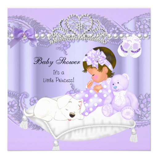 Little Princess Baby Shower Girl Lavender Purple Personalized Invitations
