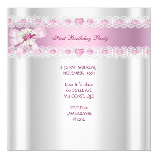 Little Princess First Birthday Party Photo Invite