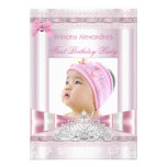 Little Princess Girl First Birthday Party Photo Personalized Invitations
