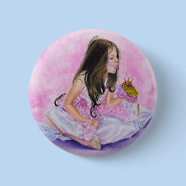 Little Princess Kissing Frog Button buttons