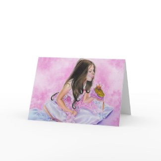 Little Princess Kissing Frog Card card