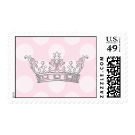 Little Princess Pink & Gray Postage Stamps