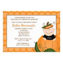 Little Pumpkin Baby Shower 5x7 Invitation