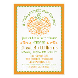 Little Pumpkin Baby Shower Invitation II Personalized Announcement